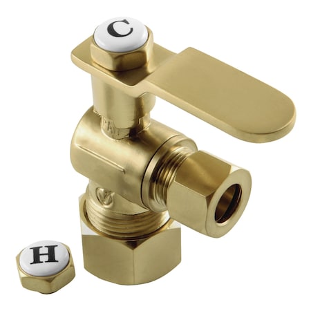 Kingston Brass KL5330BB 5/8" x 3/8" O.D. Comp Angle Stop Valve, Brushed Brass KL5330BB